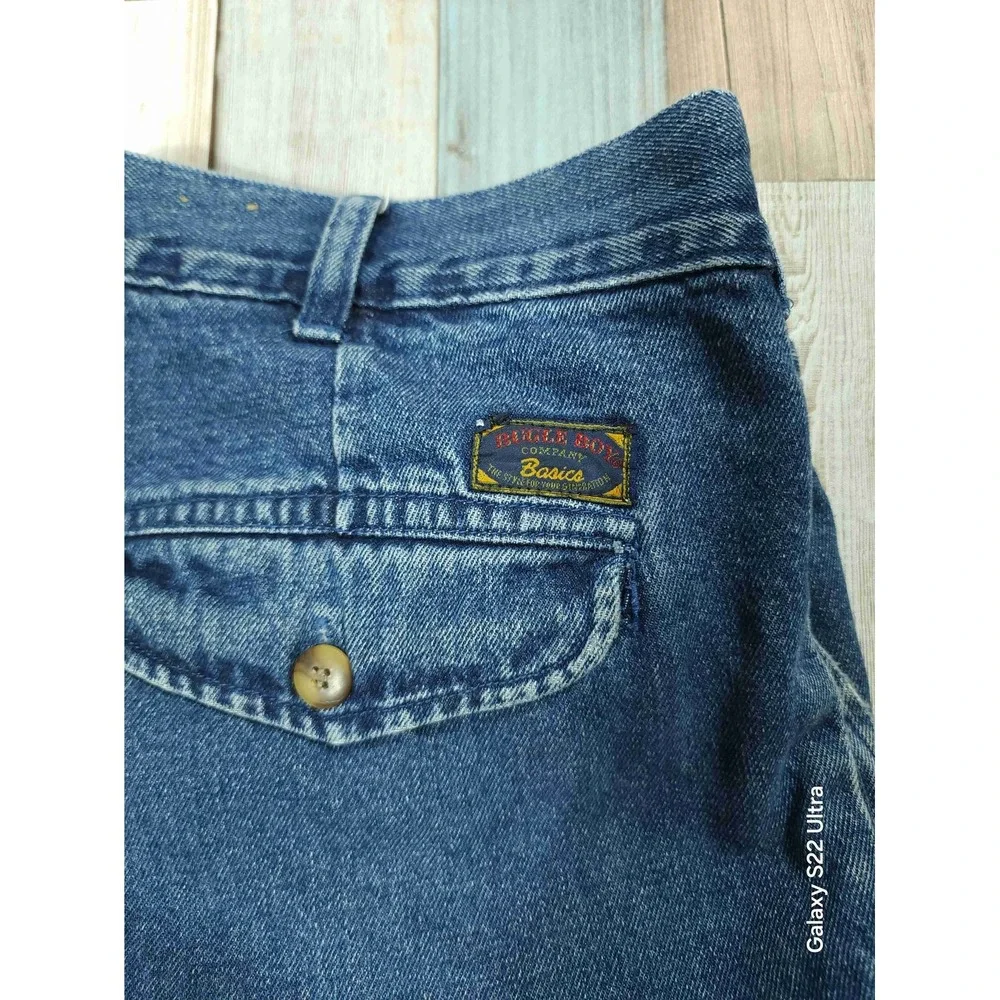 Vintage Bugle Boy Company Pleated Denim Jeans Mens 32x30 Blue Cotton Trousers